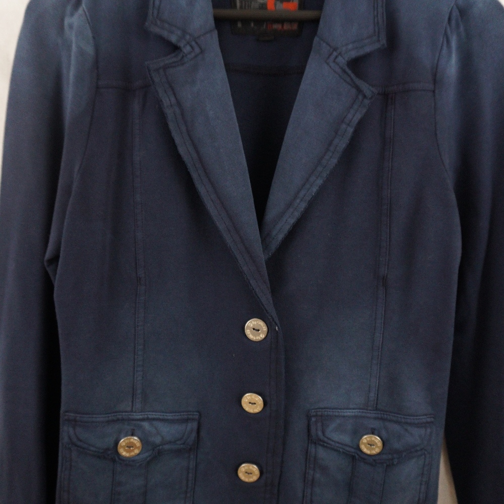 G by Guess "Denim Look" Knit Jacket Size Large L